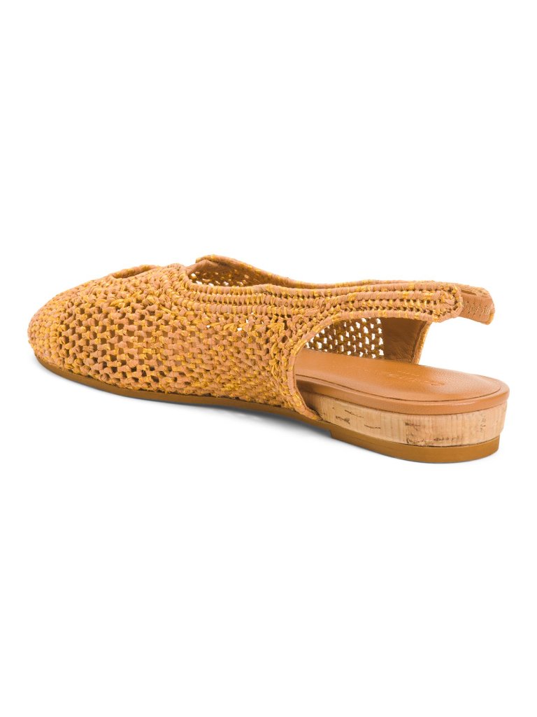 Clergerie Paris Sunny Slingback Flats Size 41 10 10.5 Woven Raffia Leather New — image 4 of 8